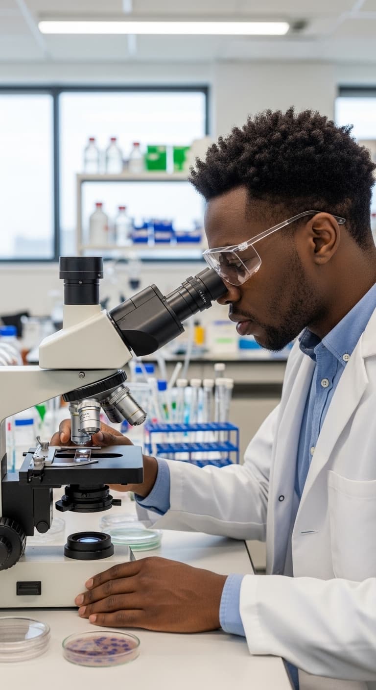 Microscope in a clinical laboratory